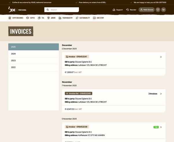 Mit JDE invoices NO