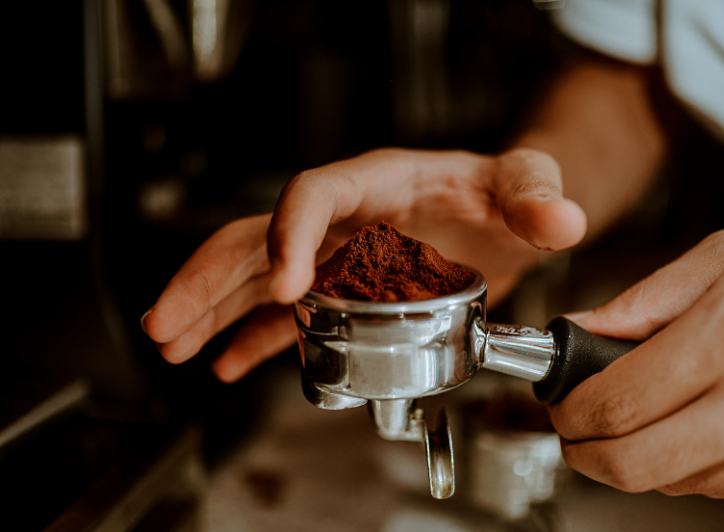 Coffee grounds - making coffee at cafe